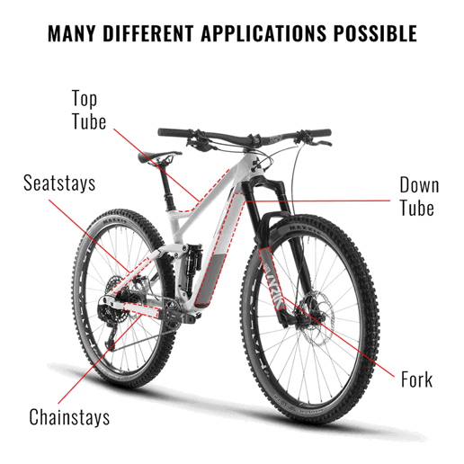 092020 MERKLOOS Fiets frame bescherming stickerset carbon look 165 x 340 mm