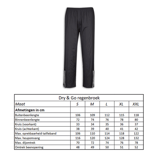 610919.50.XXL LYNX Regenhose Dry & Go Größe XXL 118 x 80 x 132 cm