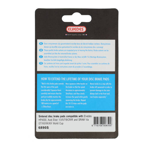 74.6890S ELVEDES Disc brake pads Sintered Gold set
