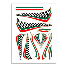 980747 MERKLOOS Sticker set Italian finish flag 200 x 340 mm