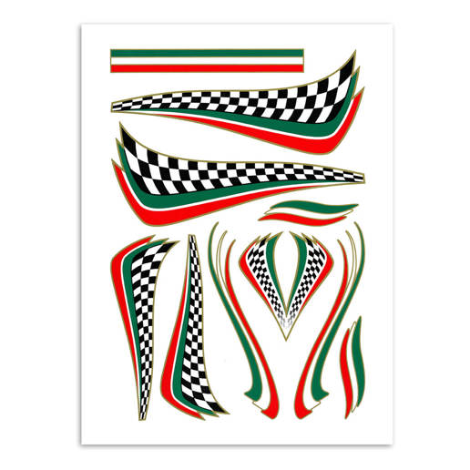 980747 MERKLOOS Set d'autocollants drapeau de finition italien 200 x 340 mm