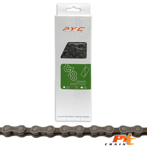 440307.02 P.Y.C. Fahrradkette 7-fach 1/2 x 3/32 Inch - 116L - 7.3 mm
