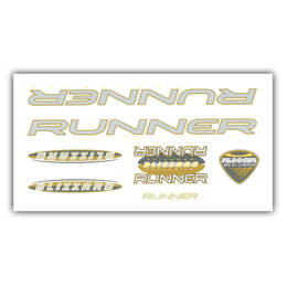 092075 MERKLOOS Set d'autocollants pour cadre de vélo Runner Blizzard jaune 140 x 260 mm