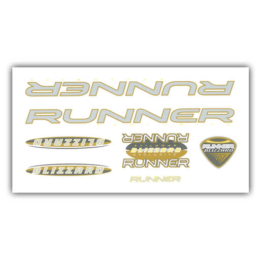 092075 MERKLOOS Bicycle frame sticker set Runner Blizzard yellow 140 x 260 mm