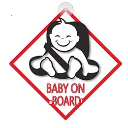092200 MERKLOOS Baby on board bordje met zuignappen 110 x 110 mm