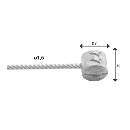 74.6426RVS-SLICK-BOX ELVEDES Bremsseil Slick Edelstahl 2000 mm ø 1,5 mm 100 Stück 1 × 19 ø 1,5 x 2000 / ø 7 × 6 mm