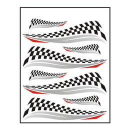 980579 MERKLOOS Sticker set finish flag 240 x 200 mm