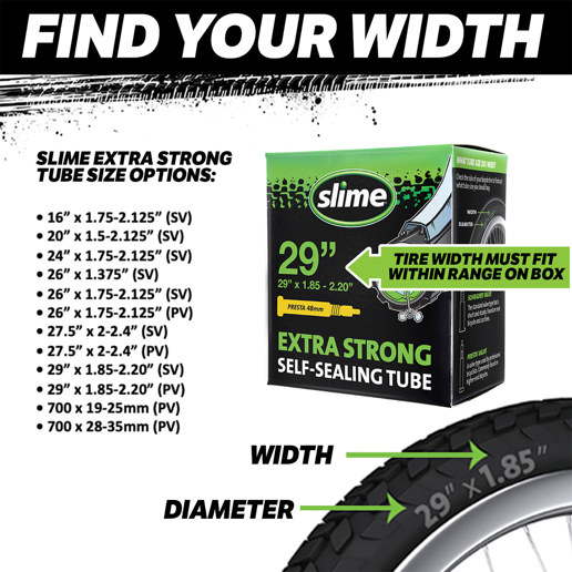 40FB.30096 SLIME Slime zelfdichtende anti-lek binnenband 26 Inch AV 26 x 2.35 - 3.00