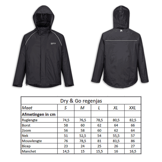 610910.50.XXL LYNX Regenjas Dry & Go maat XXL 82.5 x 66 x 64 cm