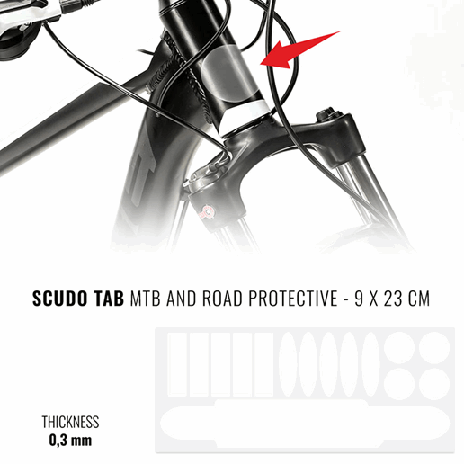 092010  Aufkleber Set zum Schutz von Fahrradrahmen transparent 90 x 230 mm
