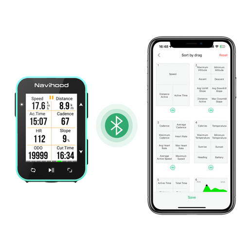 427255 NAVIHOOD Fietscomputer GPS Navigatie L2 Navihood 65 x 46 x 17 mm