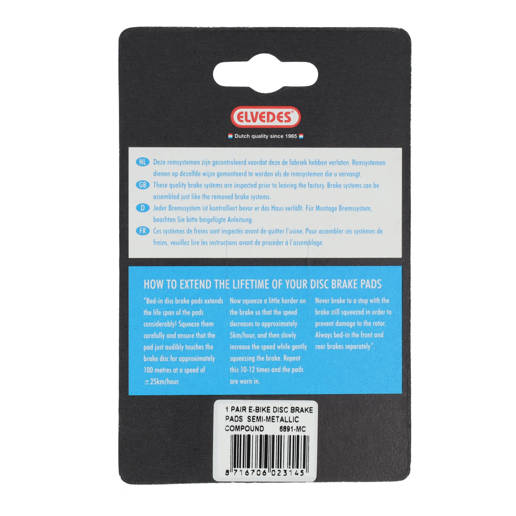 74.6891MC ELVEDES Schijfremblokken Metallic Carbon Zwart set