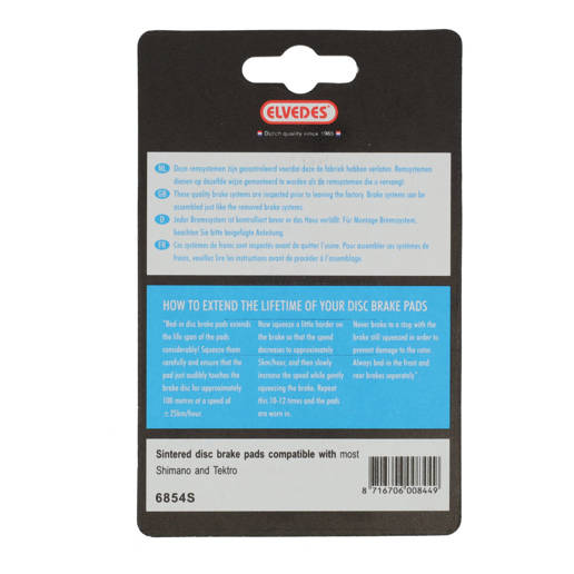 74.6854S ELVEDES Disc brake pads Sintered Gold set