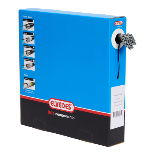 74.6472RVS-SLICK-BOX ELVEDES Schakel binnenkabel Slick RVS 2250 mm ø 1,1 mm 100 stuks 1 x 19 ø 1,1 x 2250 / ø 4 x 4 mm