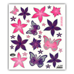 092301 MERKLOOS Set d'autocollants fleurs & papillons 240 x 200 mm