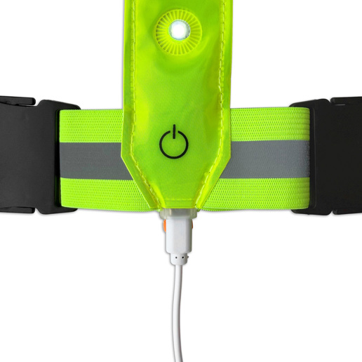 429005.YEL LYNX Reflectie LED sport vest USB