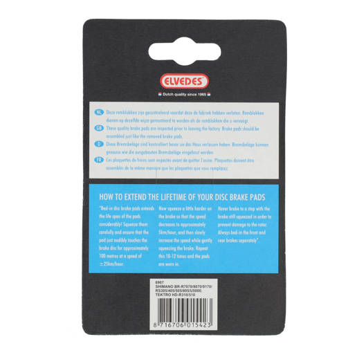 74.6907 ELVEDES Disc brake pads Organic Blue set