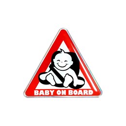 092196 MERKLOOS Baby on board in stoel 3D sticker 60 x 65 mm