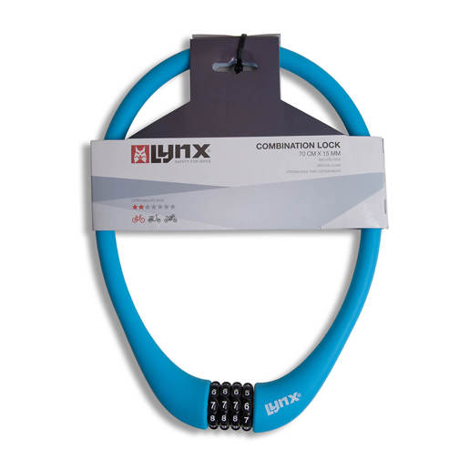 410170.BLU LYNX Siliconen cijferslot 70 cm x 15 mm