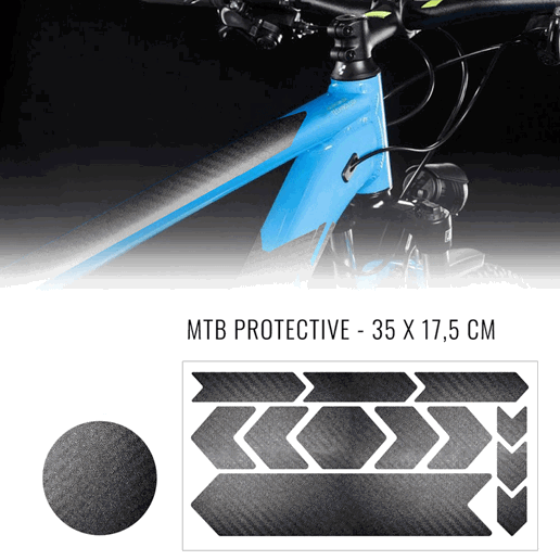 092020 MERKLOOS Fiets frame bescherming stickerset carbon look 165 x 340 mm