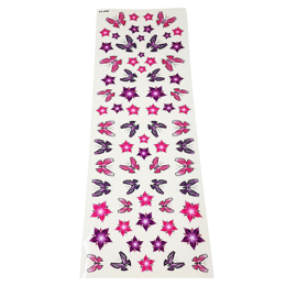 092305 MERKLOOS Fiets frame stickerset bloemen & vlinders 160 x 470 mm