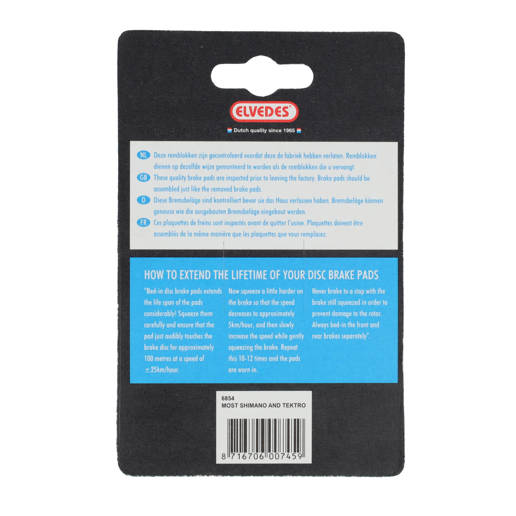 74.6854 ELVEDES Disc brake pads Organic Blue set