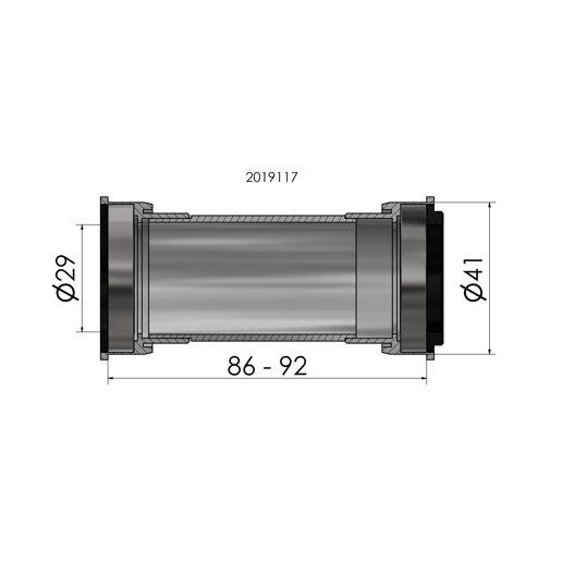 74.2019117 ELVEDES Bottom bracket Press Fit Sram DUB PF BB86/92 41mm 41 mm