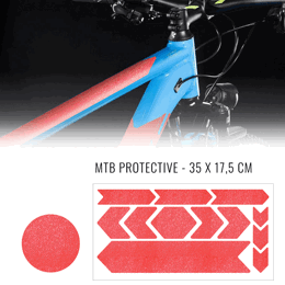 092022 MERKLOOS Set d'autocollants de protection du cadre de vélo rouge fluo 165 x 340 mm