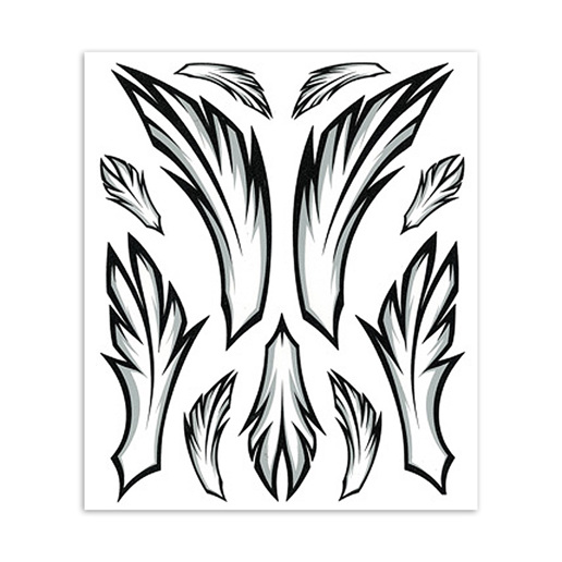 980846 MERKLOOS Set d'autocollants modernes plumes 240 x 200 mm