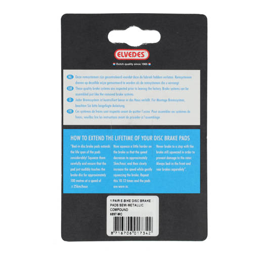 74.6897MC ELVEDES Jeu de plaquettes de frein à disque Metallic Carbon Noir