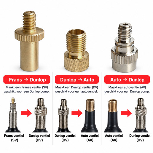 440298.SET  Set of 3 Valve Adapters