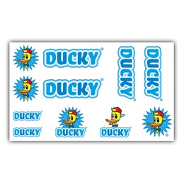 092080 MERKLOOS Fiets frame stickerset Ducky blauw 125 x 180 mm