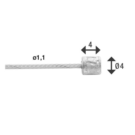 74.6472RVS-3M-BOX ELVEDES Schakel binnenkabel RVS 3000 mm ø 1,1 mm 50 stuks 1 x 19 ø 1,1 x 3000 / ø 4 x 4 mm