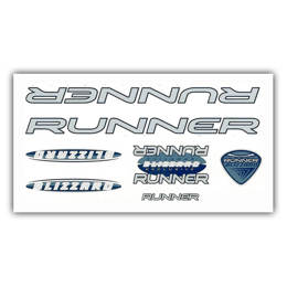 092077 MERKLOOS Bicycle frame sticker set Runner Blizzard blue 140 x 260 mm