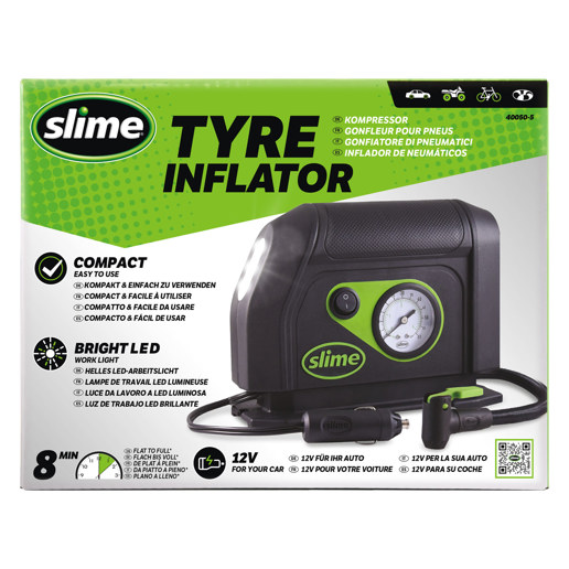 40P.40050-5 SLIME Slime 12V tyre inflator 20.5 x 8.5 x 16 cm