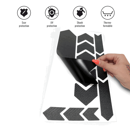 092020 MERKLOOS Fiets frame bescherming stickerset carbon look 165 x 340 mm