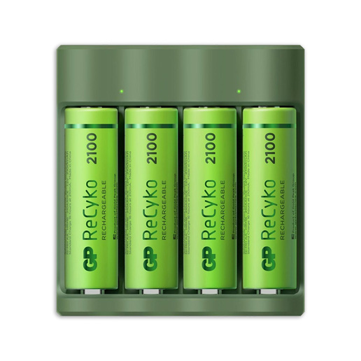 430918 GP USB batterijlader + 4 x AA-batterijen 2100mAh NiMH